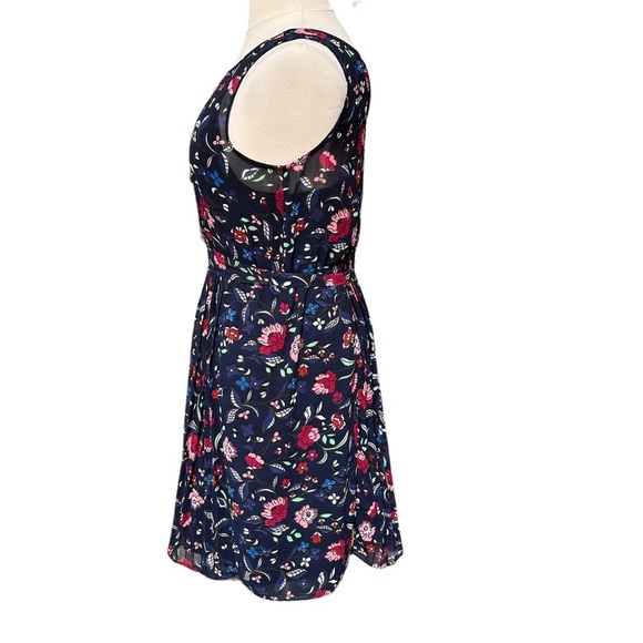 Gap Women's Navy Blue Sleeveless Floral Print Midi Flowy Sundress Size: L‎ - Picture 2 of 12